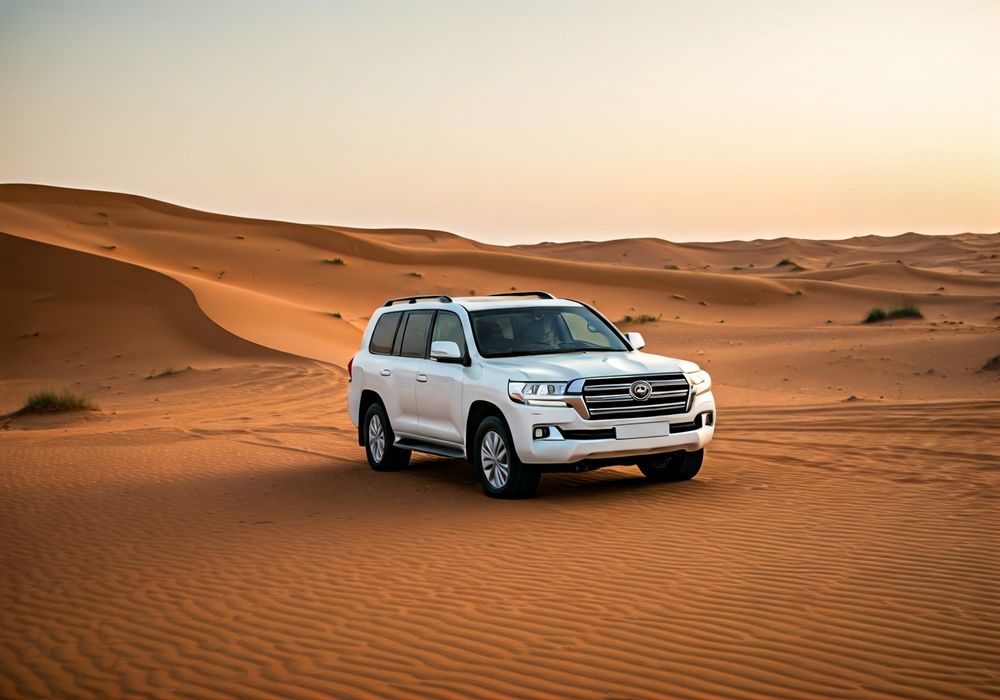 Morning desert safari with Land Cruiser